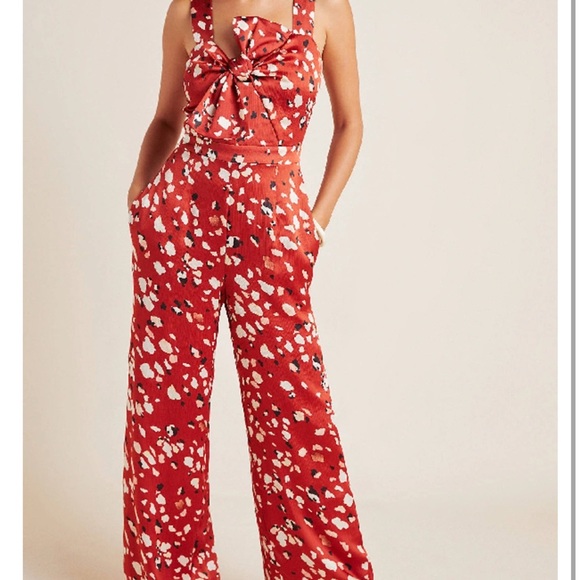 NWT Adelyn Rae Romy Tie Front floral Jumpsuit